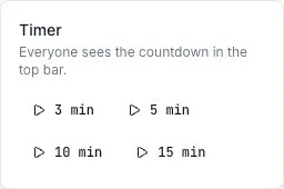 Shared timer presets in the facilitator dock